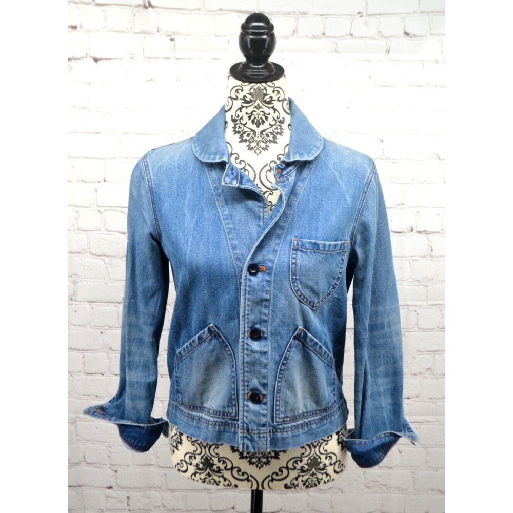 MADEWELL Women's Denim / Jean Jacket SIZE SMALL Medium Distressed Wash